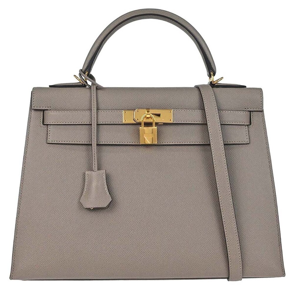 Hermes Kelly Grey Epsom with Gold Hardware 32